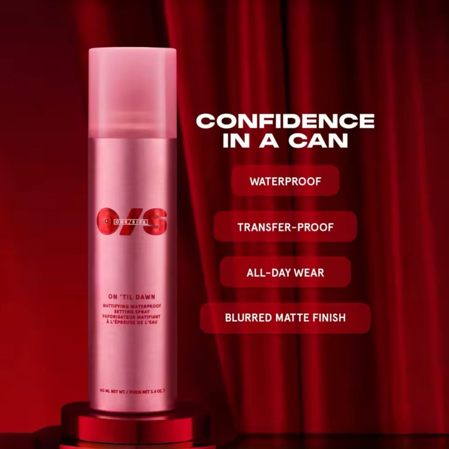 ONE/SIZE On ‘Til Dawn Setting Spray 3.4 fl oz Waterproof Transfer-Proof Matte
