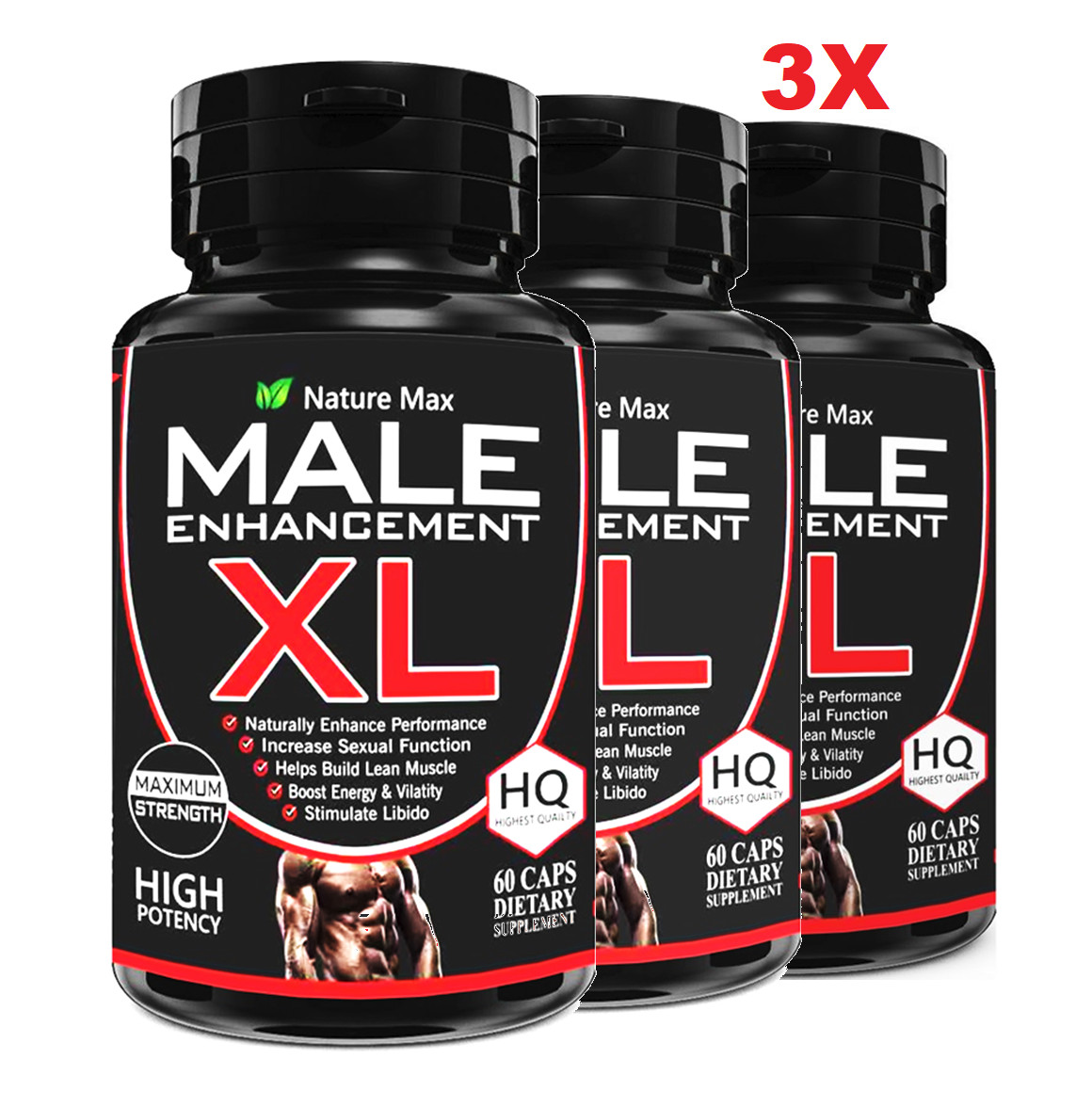 3X Male Enhancement Pills Gain 3-6″ in 60 Days -Boost Performance, Drive Stamina