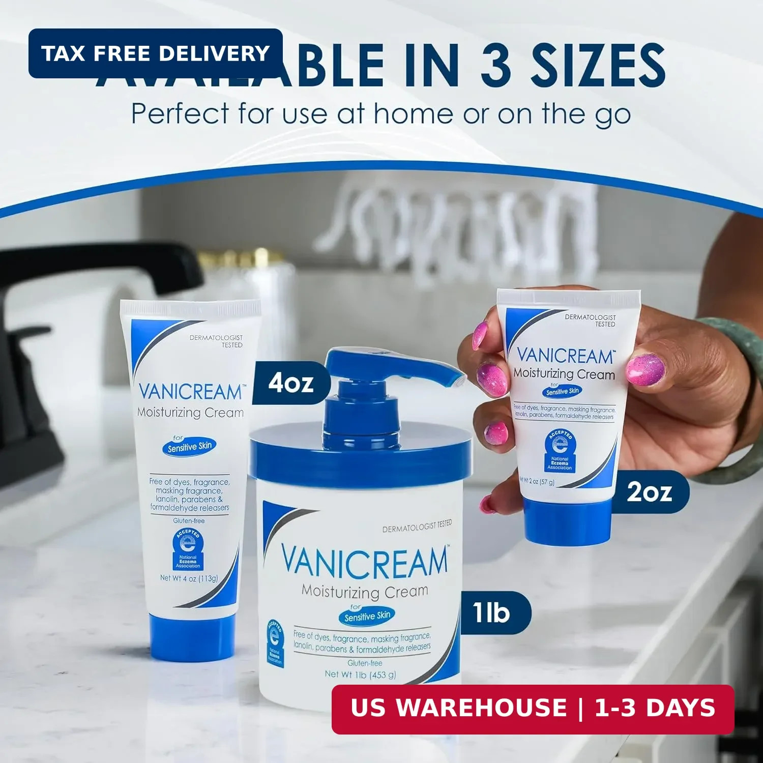 Moisturizing Cream, For Sensitive Skin, 1 lb (453 g), Vanicream