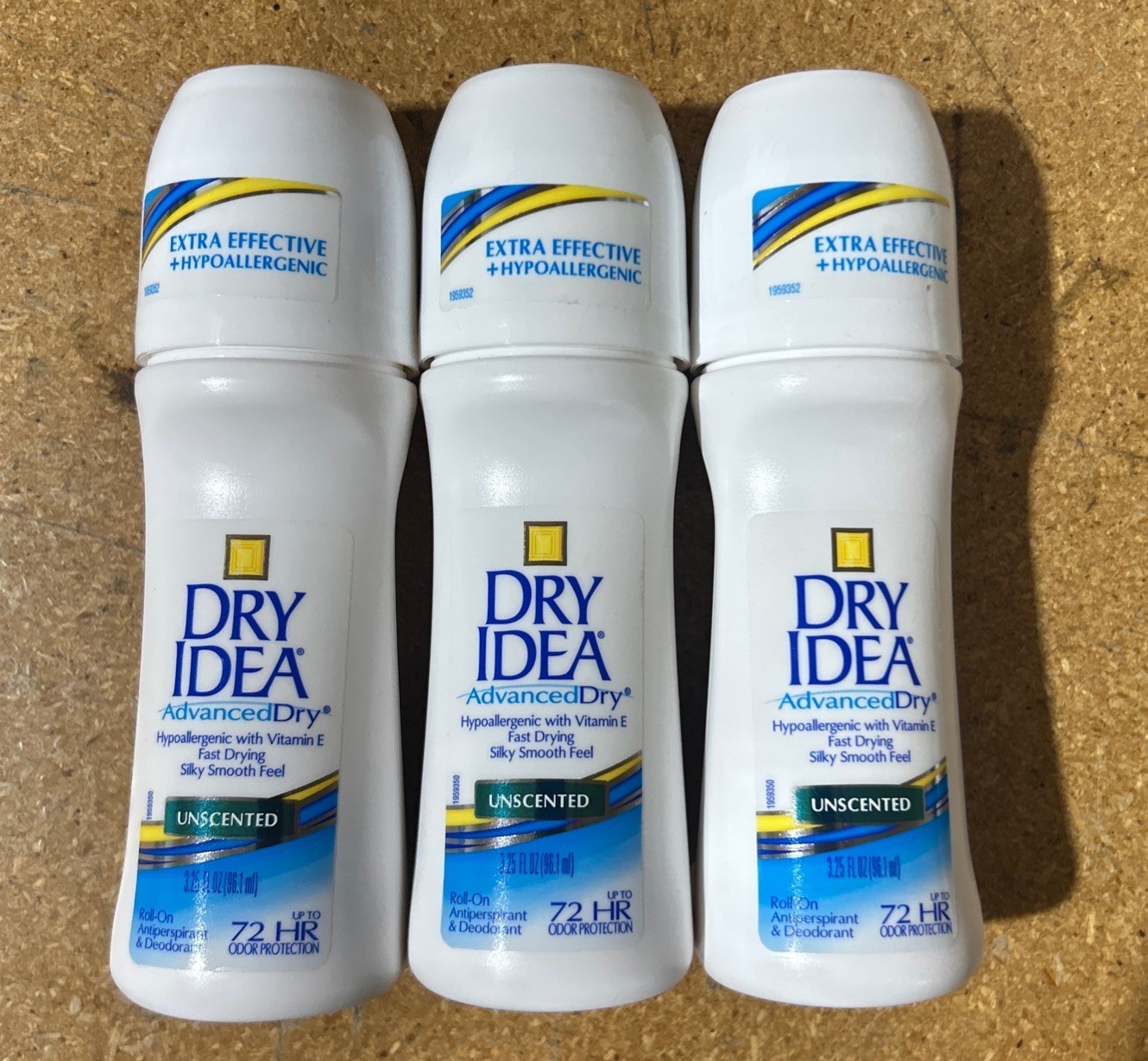 Dry Idea Advanced Dry Unscented Antiperspirant Roll On 3.25 Oz (Pack of 3)