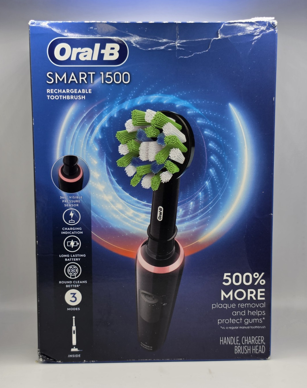 Oral-B Smart 1500 Electric Power Rechargeable Battery Toothbrush, Black – READ