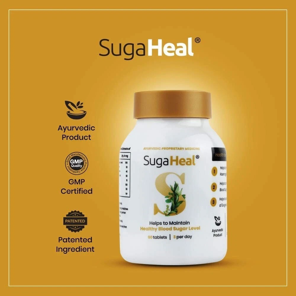 SugaHeal 90 tablets Healthy Blood Sugar Level Ayurvedic Clinically Proven Patent