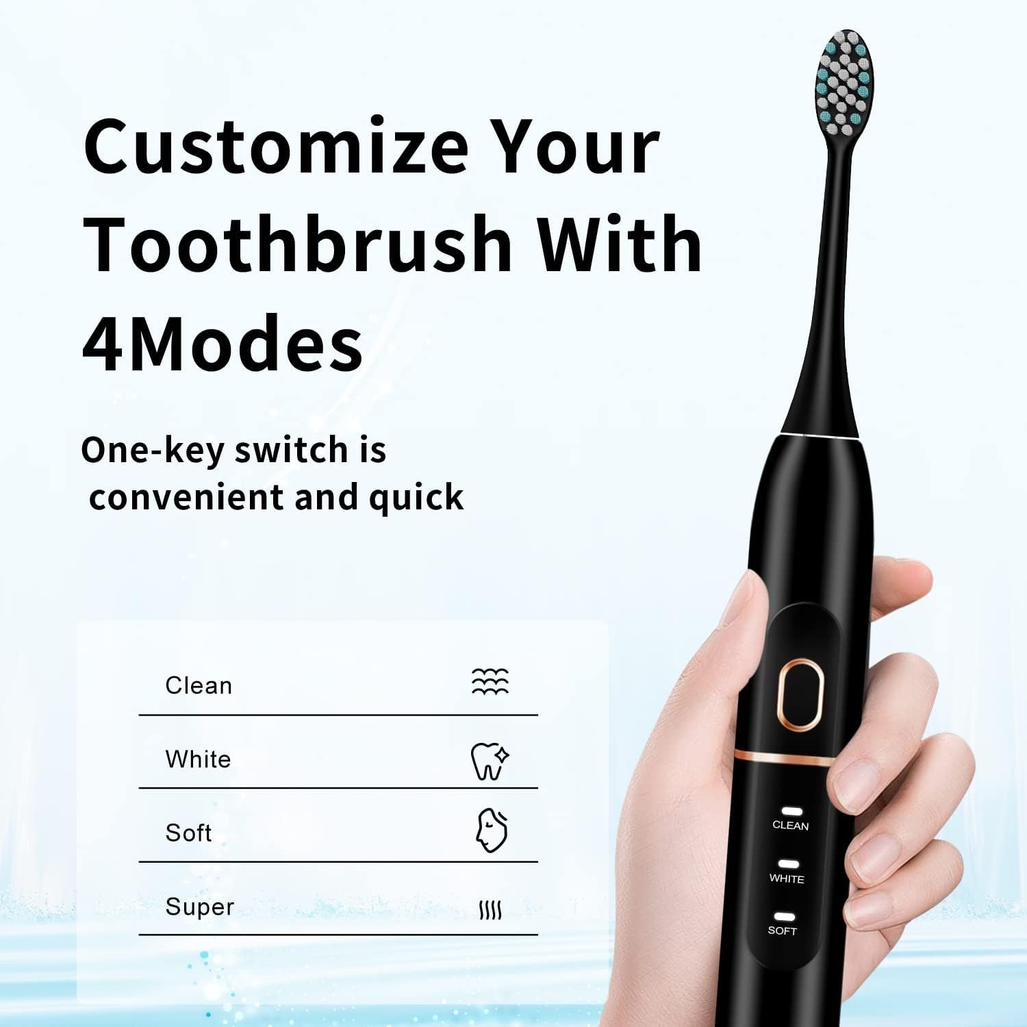 Rechargeable Electric Toothbrush with 8 Heads – 42000 VPM & 60 Days Battery Life