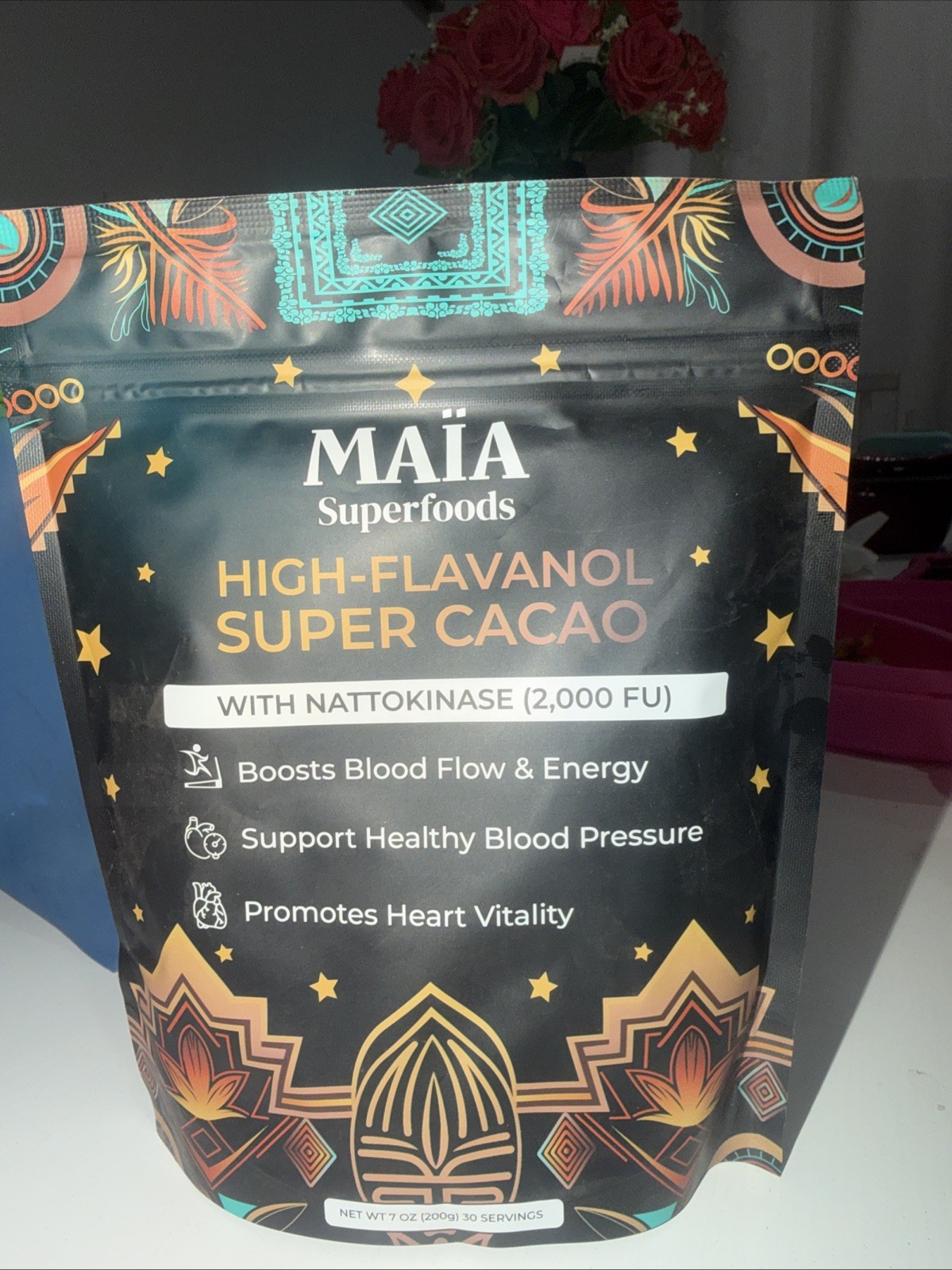 MAIA High-Flavanol Super Cacao with NATTOKINASE 7oz 30 servings