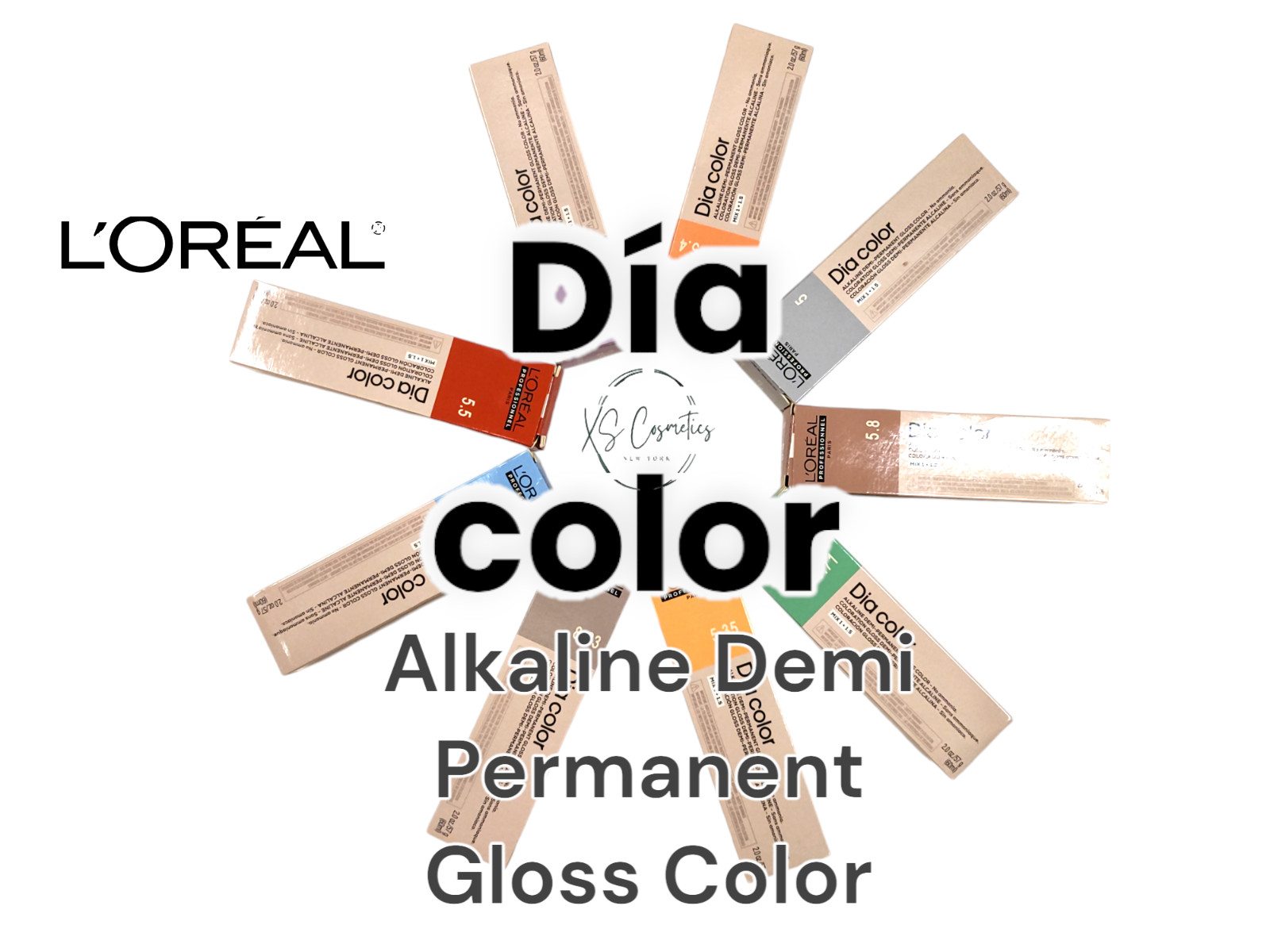 LOREAL DIA COLOR ALKALINE DEMI PERMANENT GLOSS COLOR 2 OZ HAIR COLOR -NEW