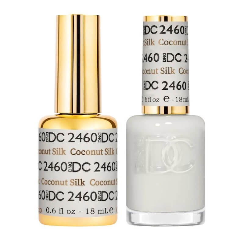 DND DC Soak Off Gel Polish + Matching Nail Lacquer – #2460 Coconut Silk
