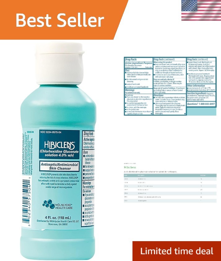Antimicrobial Liquid Soap for Skin Cleansing – 4 oz, Dermatologist Recommended