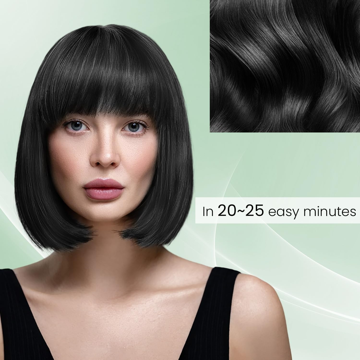 Moisturizing Black Hair Dye Shampoo – 3-in-1, Easy Application for Vibrant Color