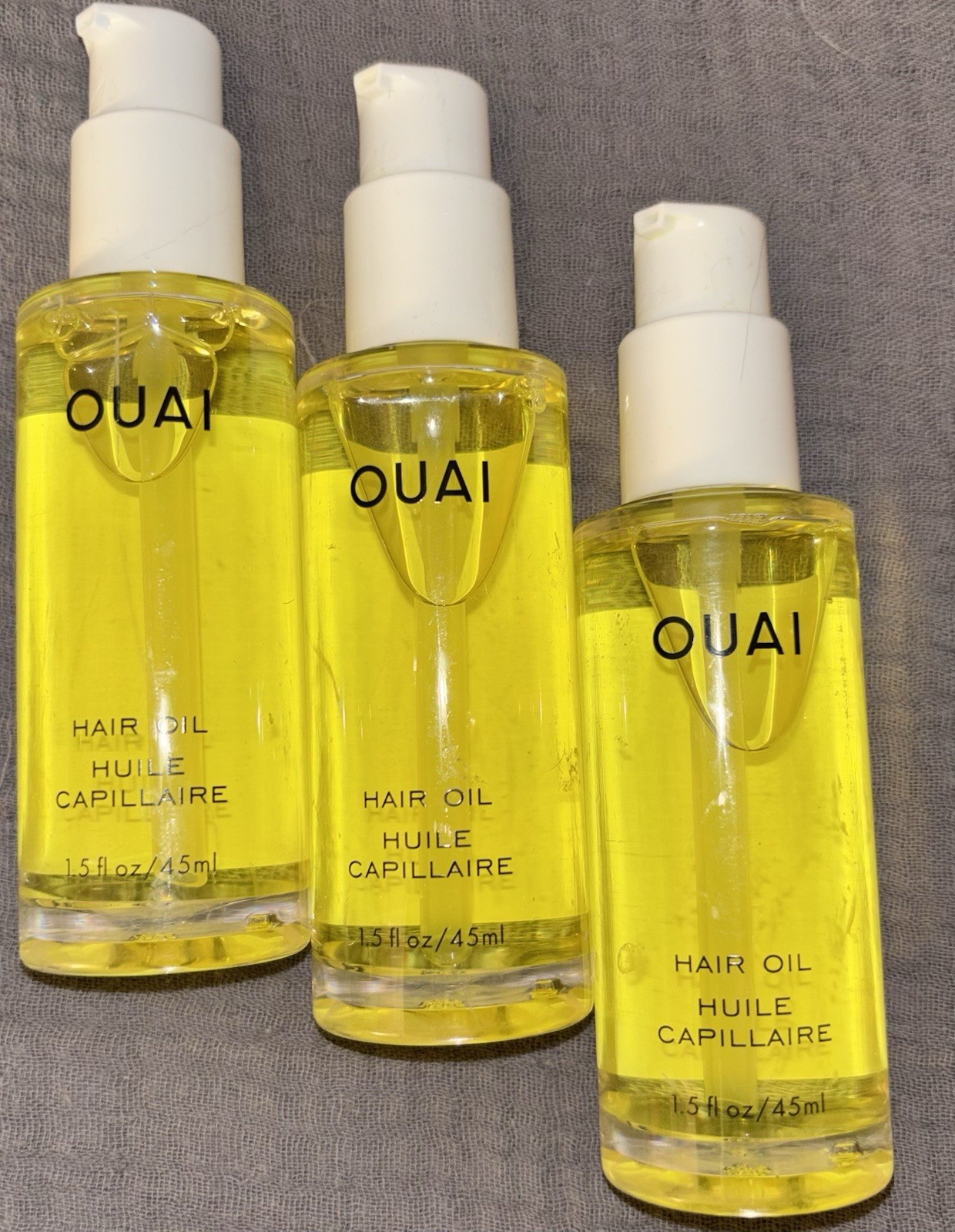 3-pack New OUAI Hair Oil 1.5 oz 45 ml heat protection fights frizz/smooths USA