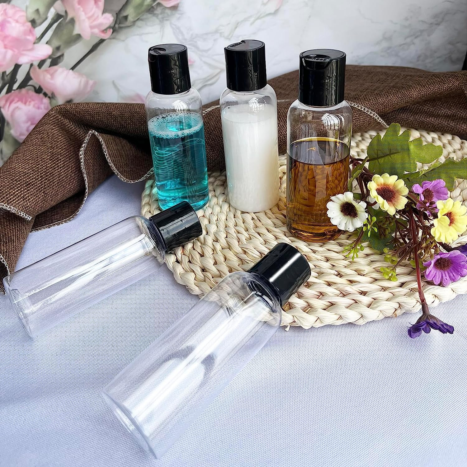 5 Pack 3.4 Oz Travel Bottles for Toiletries TSA Approved Leakproof Plastic Empty