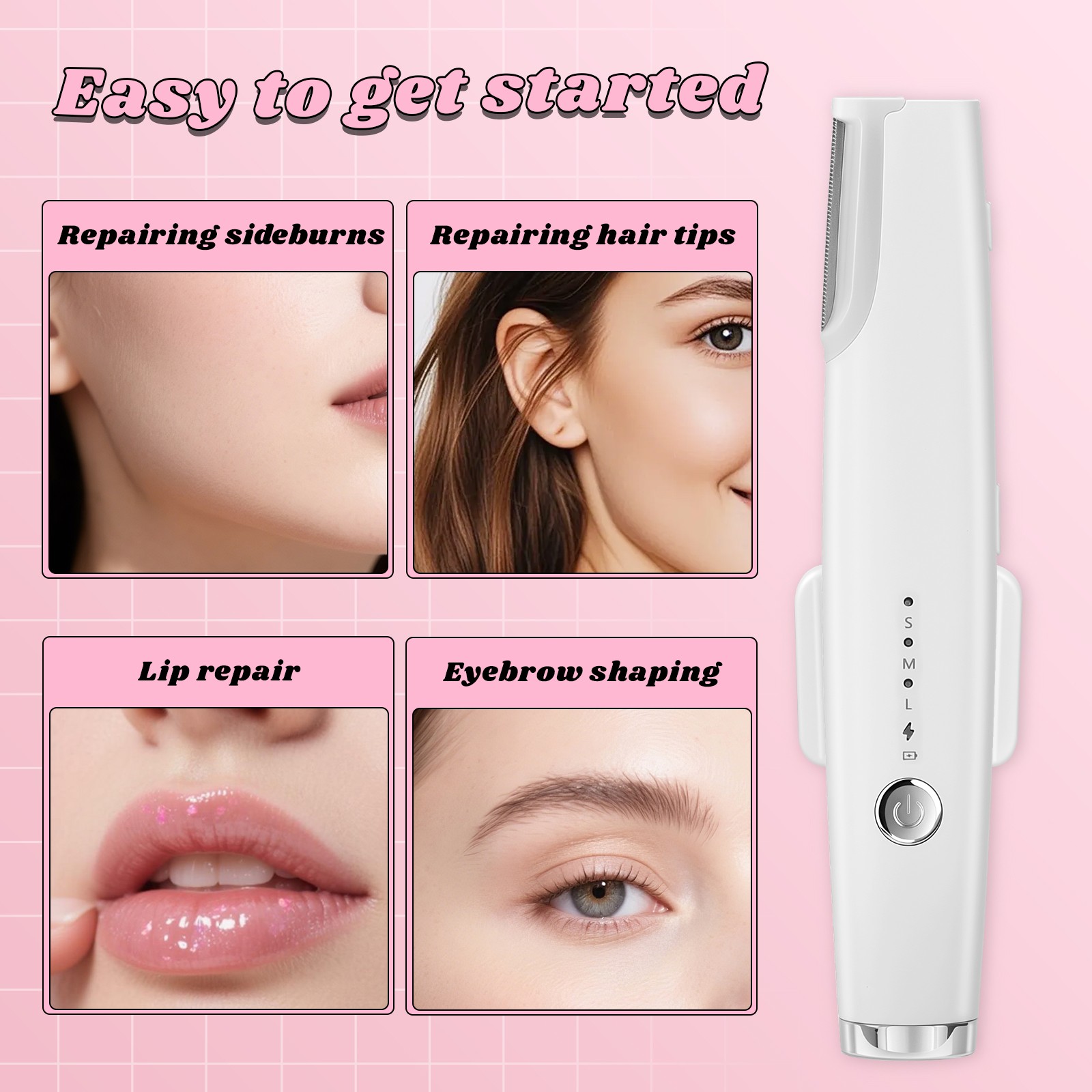 2-in-1 Electric Eyebrow Trimmer Facial Exfoliator 120V Voltage for United States