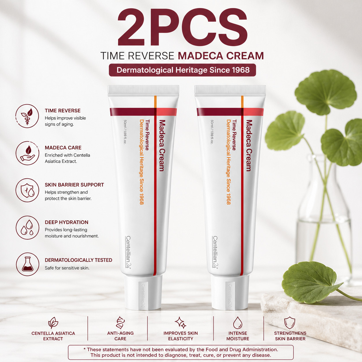 Centellian24 Madeca Cream Time Reverse 50ml x2 Anti Wrinkle Korean Skin Care-*
