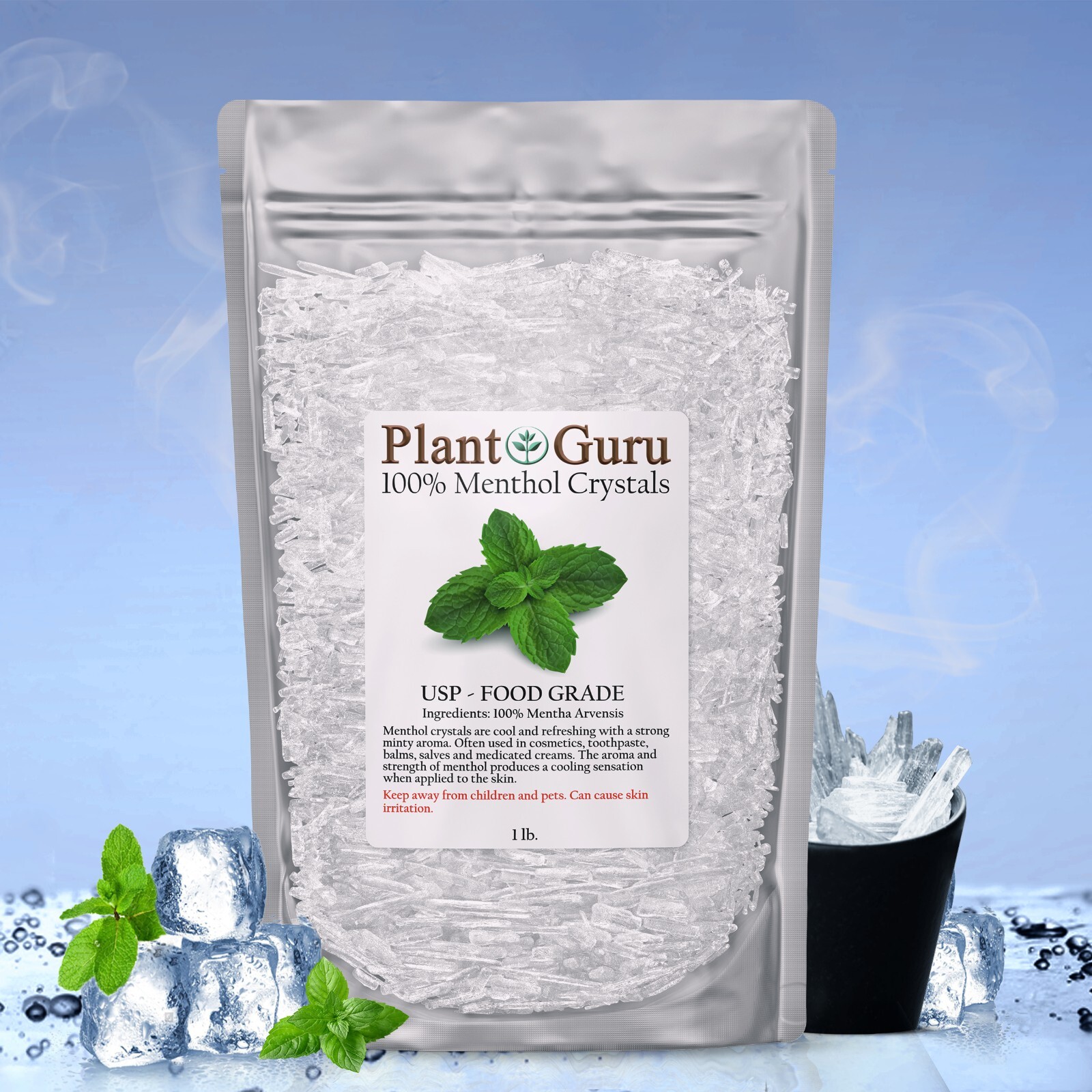 MENTHOL CRYSTALS Mentha Arvensis USP Food Grade 100% PURE 1 oz. to 10 lbs. Bulk