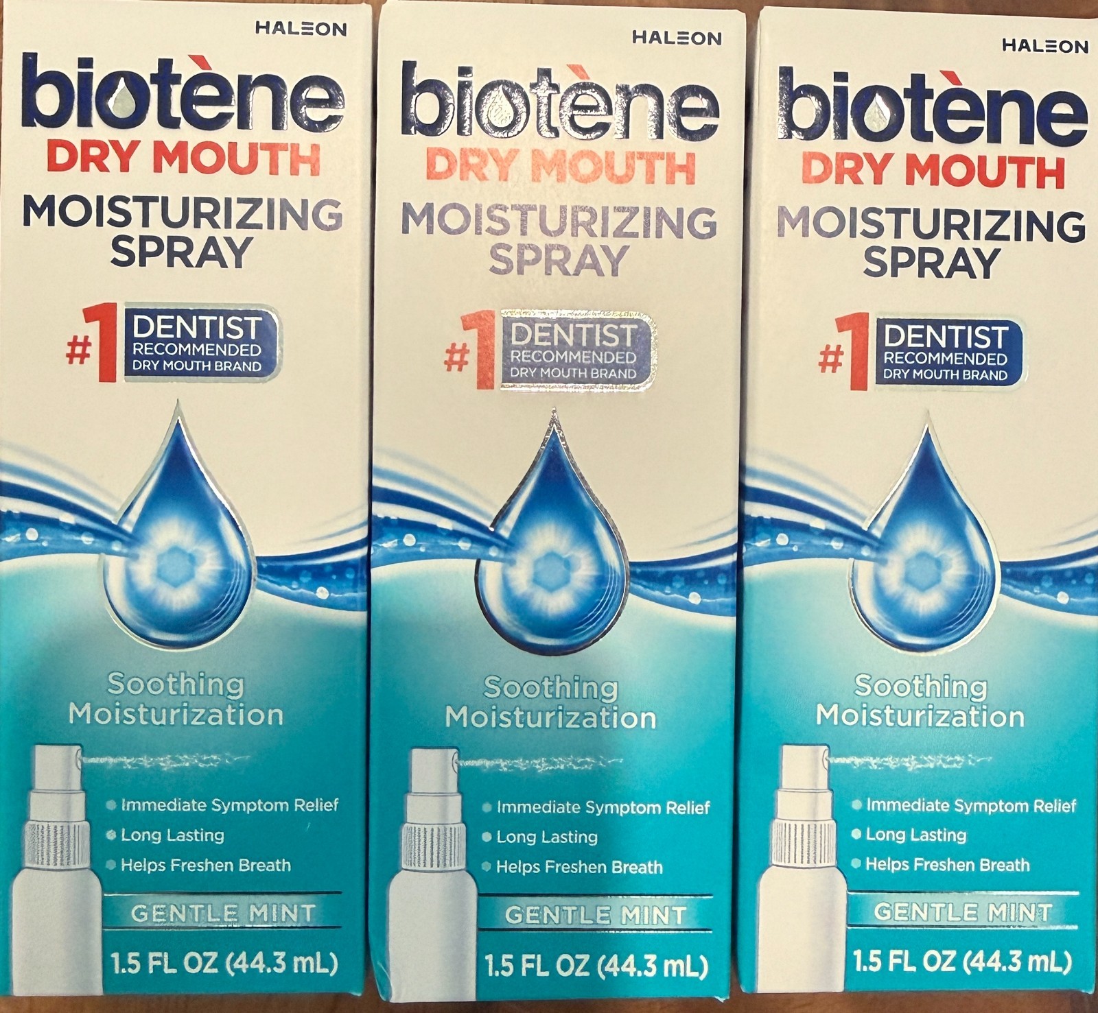 3-Pack Biotene Dry Mouth Moisturizing Spray Alcohol Free Breath Freshener 12/27