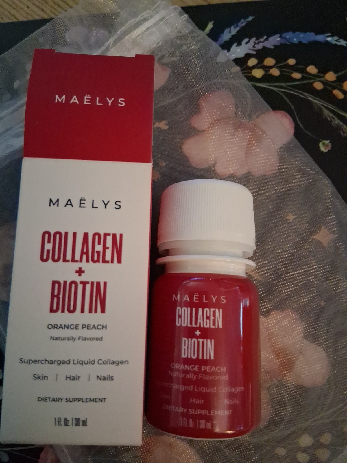 Maelys Collagen + Biotin Orange Peach Supercharged Liquid Collagen NIB
