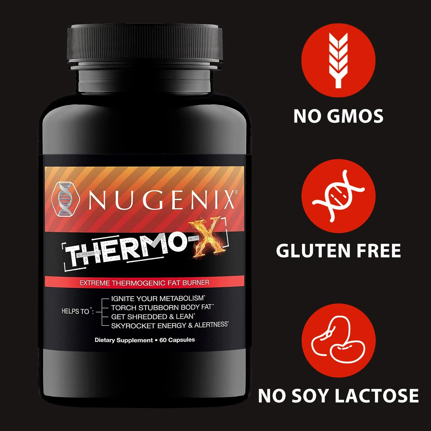 NUGENIX THERMO-X Metabolic Accelerator Men’s Fat Burner Support FS, Pack of 1.