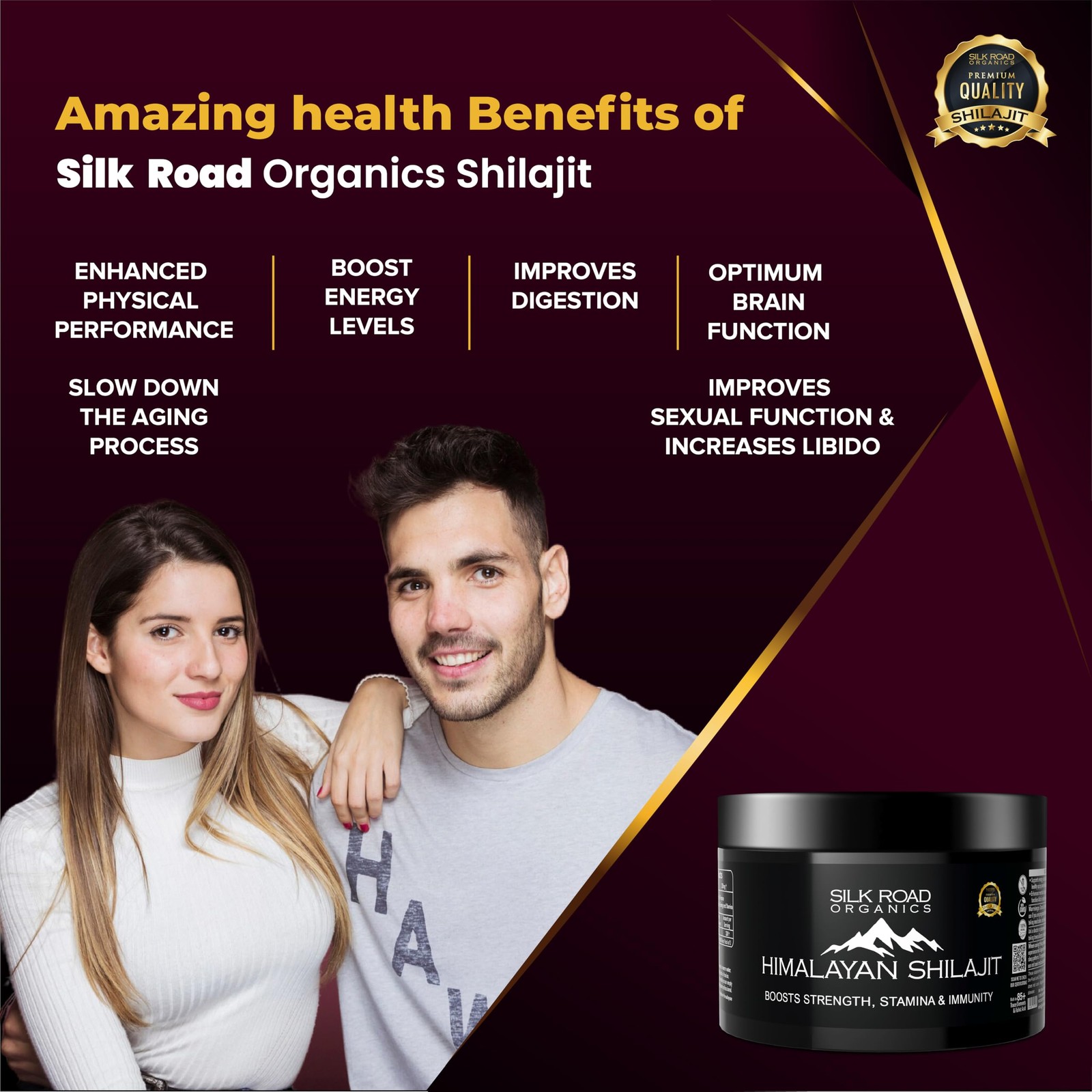 Silk Road Organics Natural Himalayan Shilajit For Men And 60 Gm Shilajit Soft