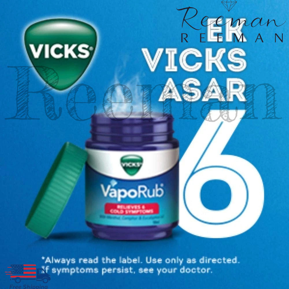 Vicks VapoRub Relief From Cold, Cough Blocked Nose 50ml Free Shipping