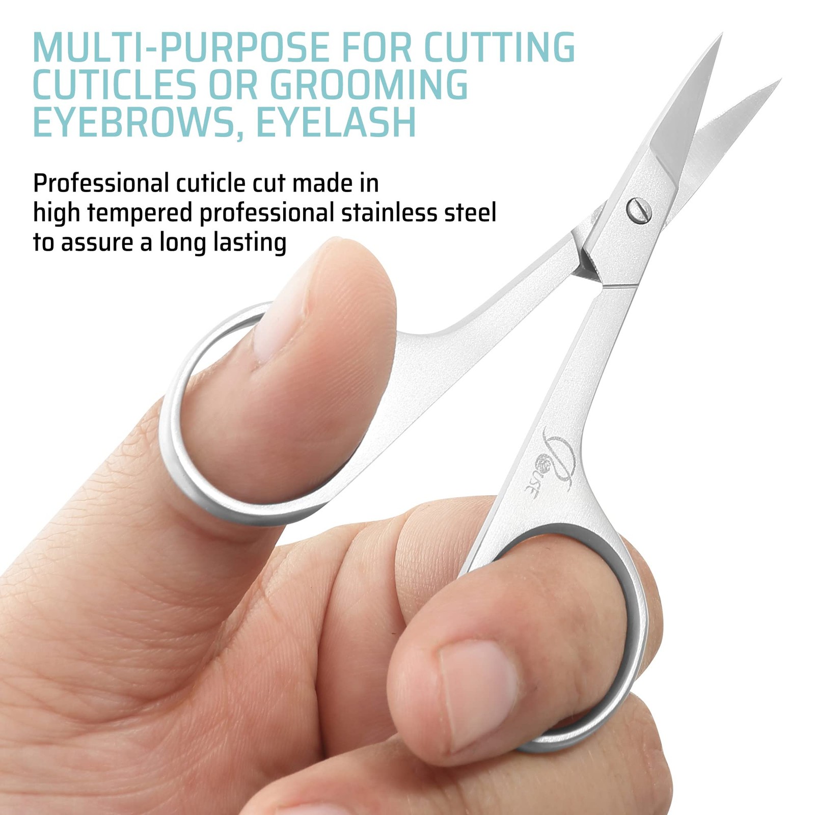 ROUSE Cuticle Scissors Professional Grooming Stainless Steel Silver