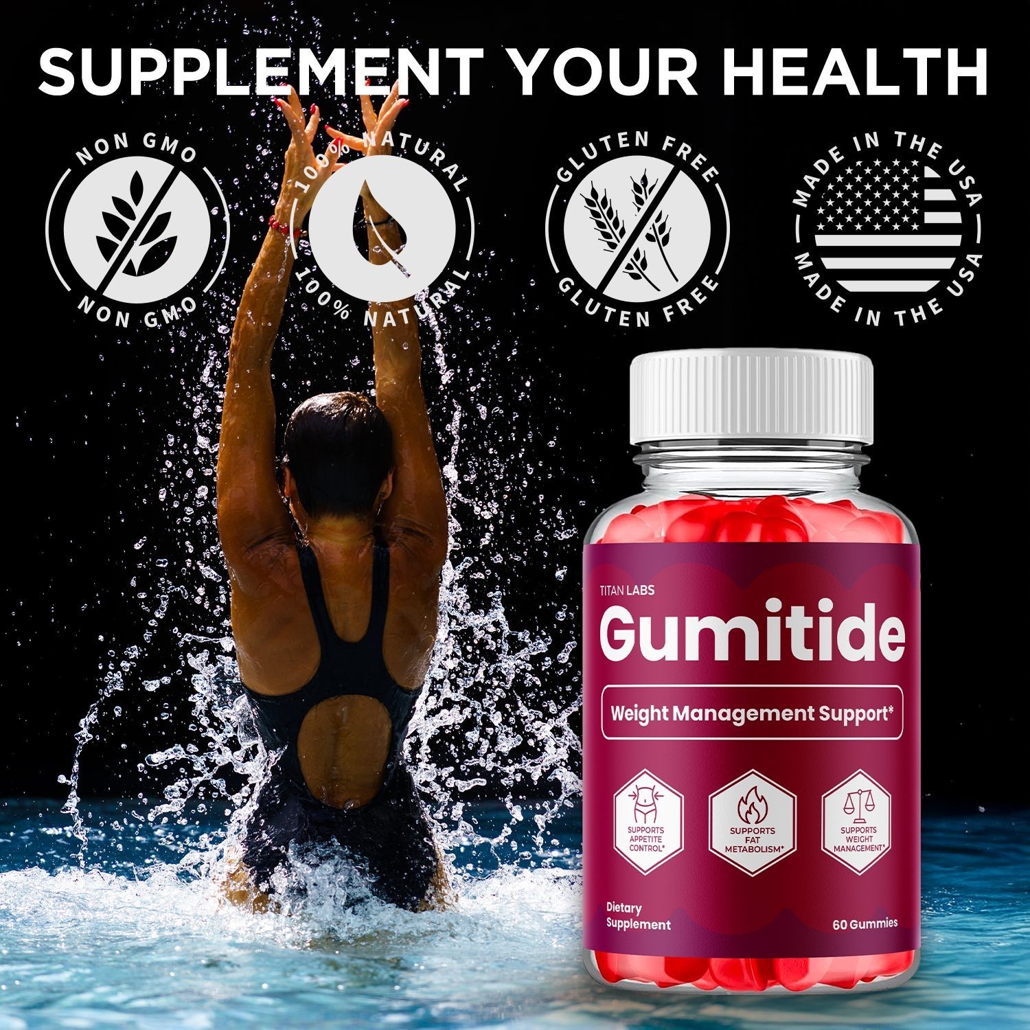 (3 Pack) Gumitide ACV Gummys 1000MG Advanced Gumi Tide Supplement 180 Gummies