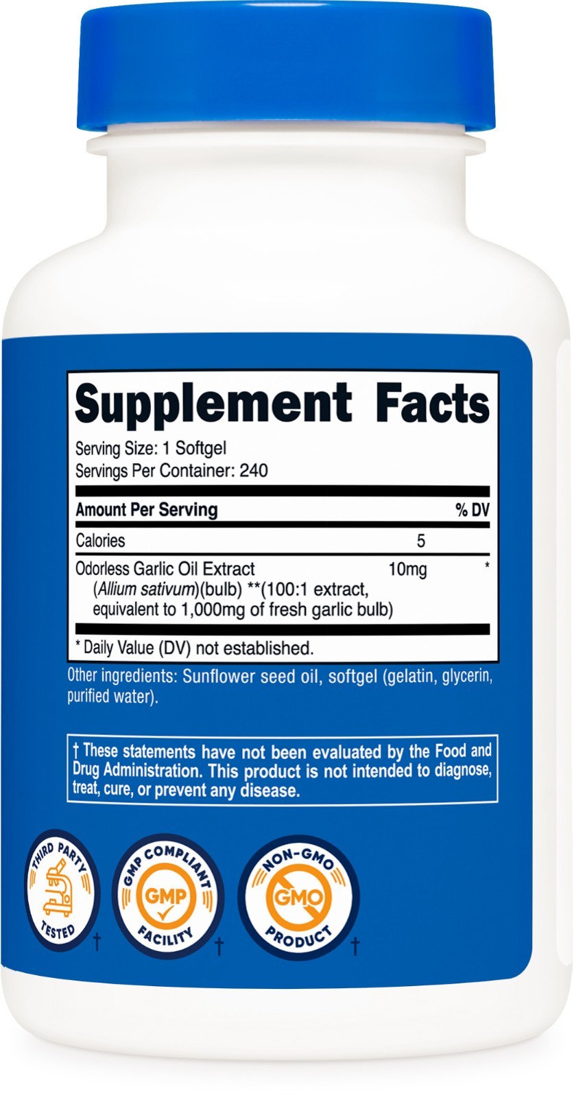 Nutricost Garlic 1000mg, 240 Softgels – Premium, High Potency, Gluten Free