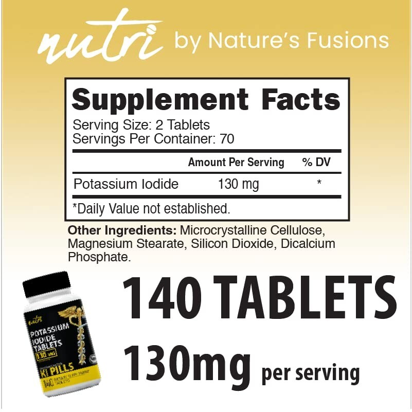 Potassium Iodide Radiation Tablets 130 mg (5 Pack) – (700 Tablets) EXP 2033
