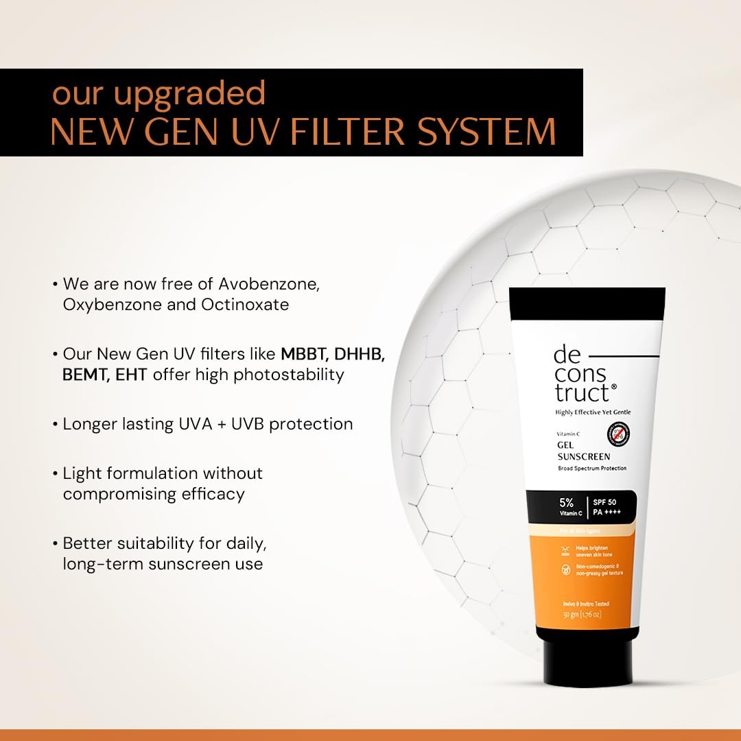Deconstruct 5% Vitamin C Gel Sunscreen SPF 50 PA++++ 50g Lightweight