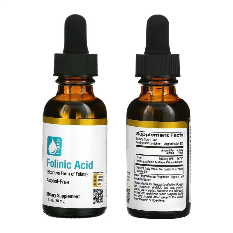 California Gold Nutrition Folinic Acid Supplement,1 fl ounce (30 ml) Liquid F…