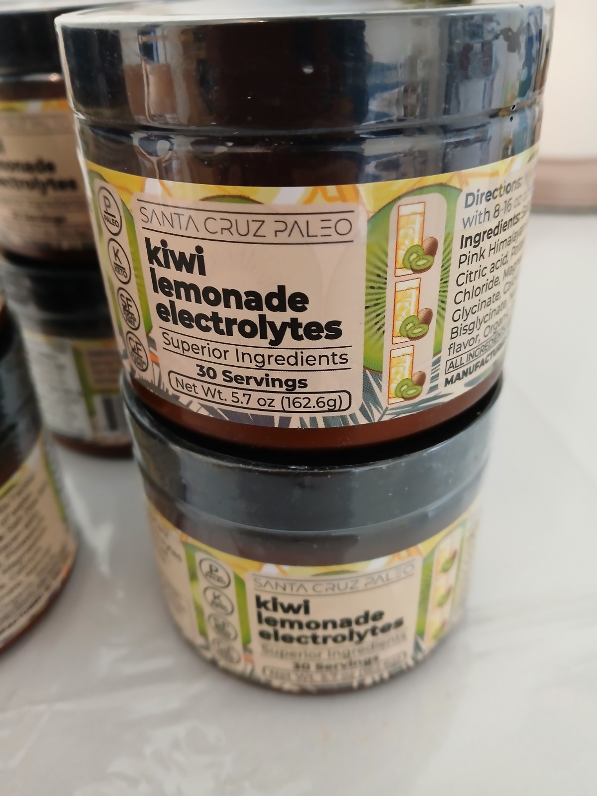 2x Santa Cruz Paleo Electrolytes Kiwi Lemonade Himalayan Salt 30svgs Mfg 12/2025