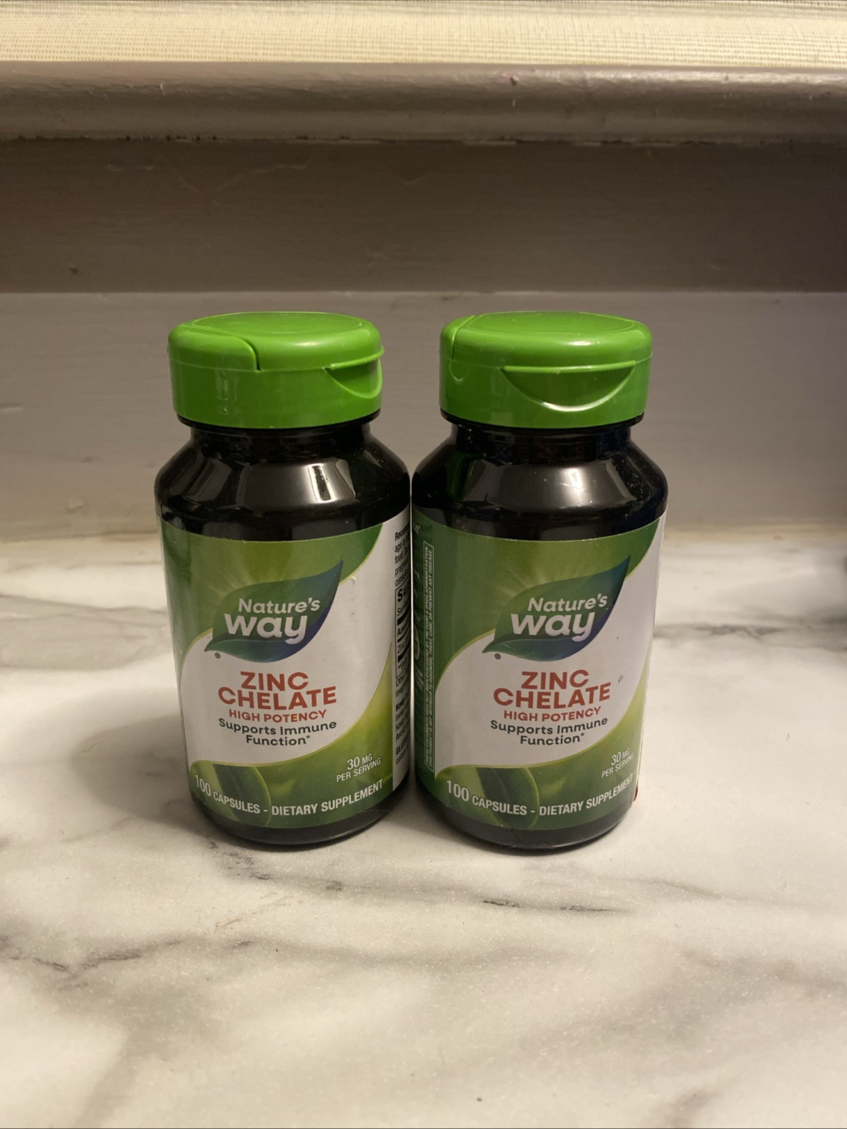 Nature’s Way, Zinc Chelate, 30 mg, 4 PACK, 100 Capsules each