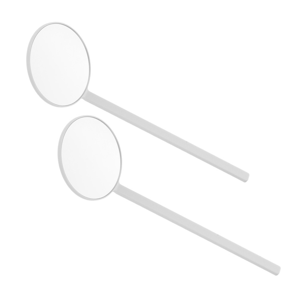 2pcs Handheld Eyelashes Mirrors for Lash Extension – 7.4×2.4in Portable Round