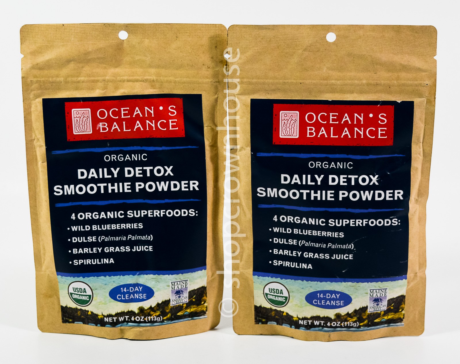 2 Ocean’s Balance 4oz Organic Daily DETOX Smoothie Powder 14 day cleanse 08/2027
