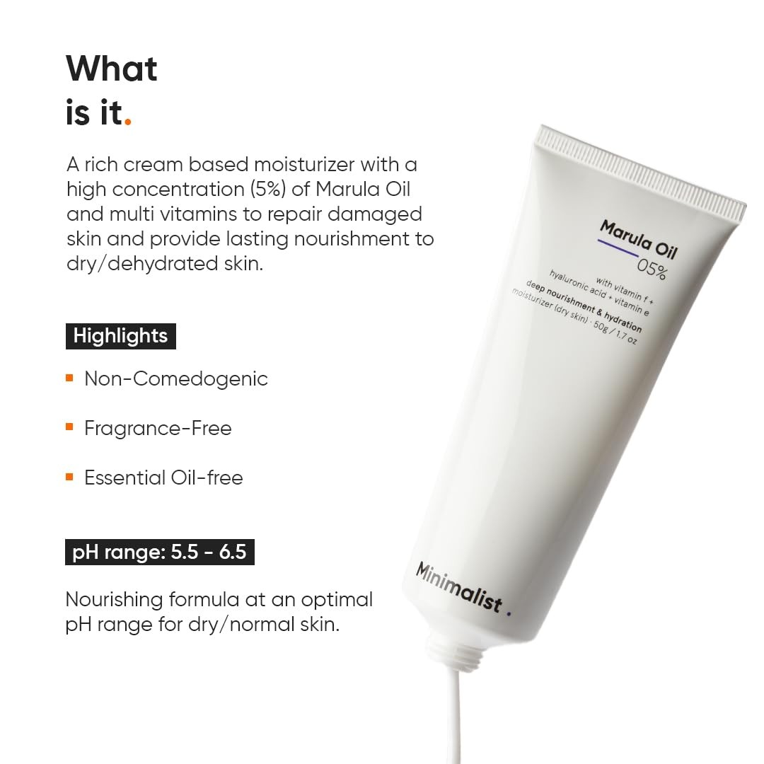 Minimalist Face Moisturizer for Dry Skin | 1.7 Ounce (Pack of 1), White