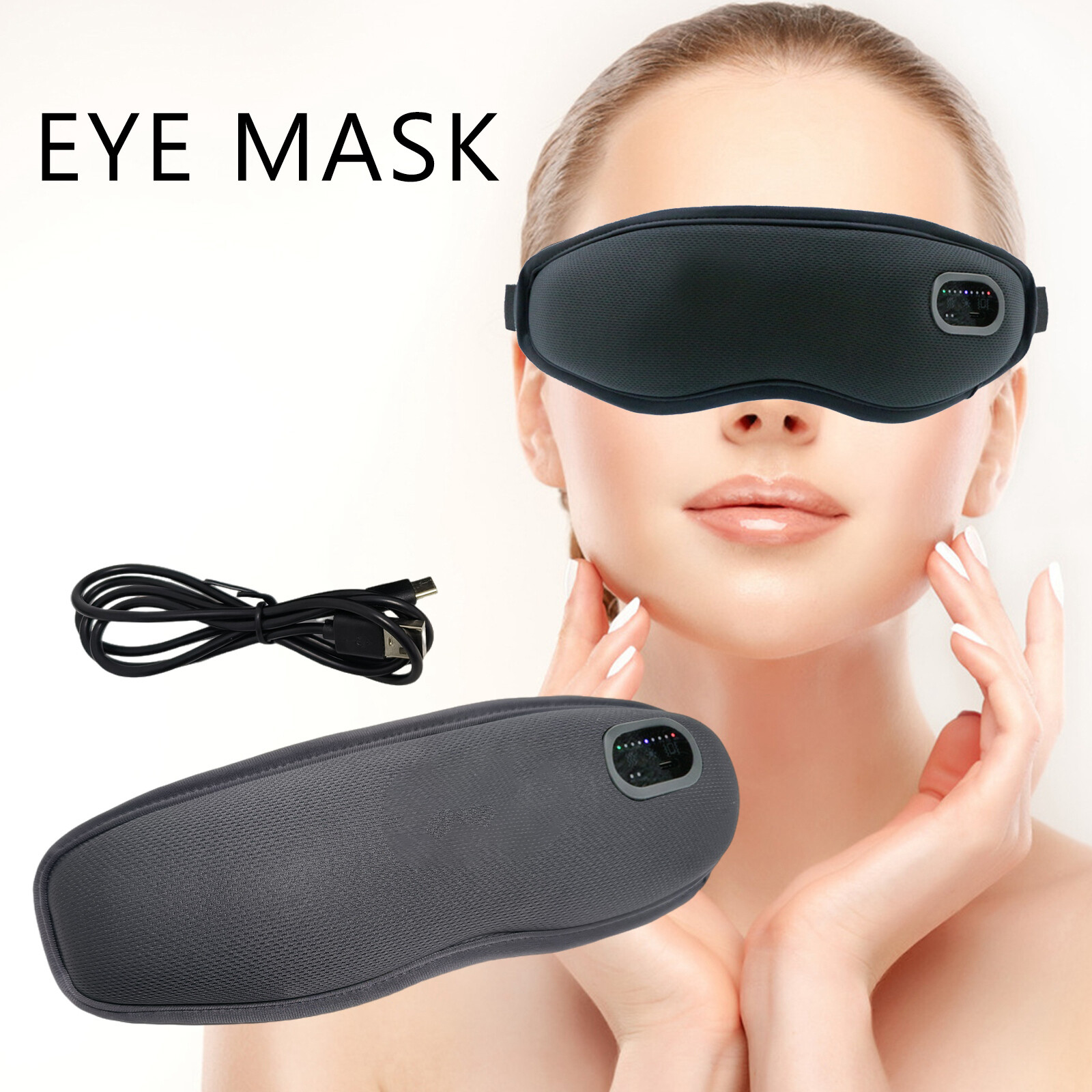 Red Light Therapy Vibrating Airbag Massage Eye Mask for Pain Relief Headache