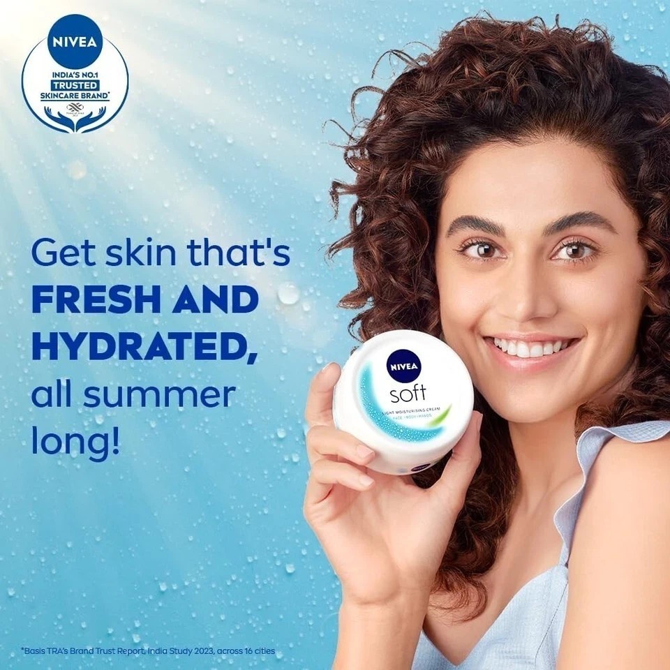 Nivea Soft Light Moisturizer For Face Hand & Body Instant Hydration, 300ml+100ml