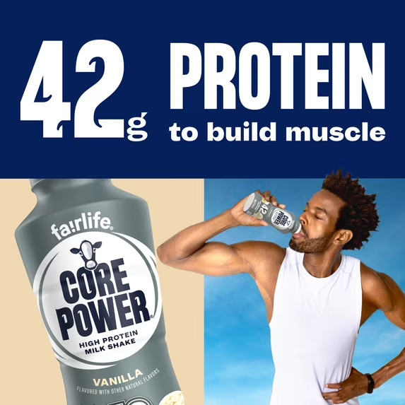 Core Power High Protein Shake, Vanilla, 42g Bottle, 14 fl oz