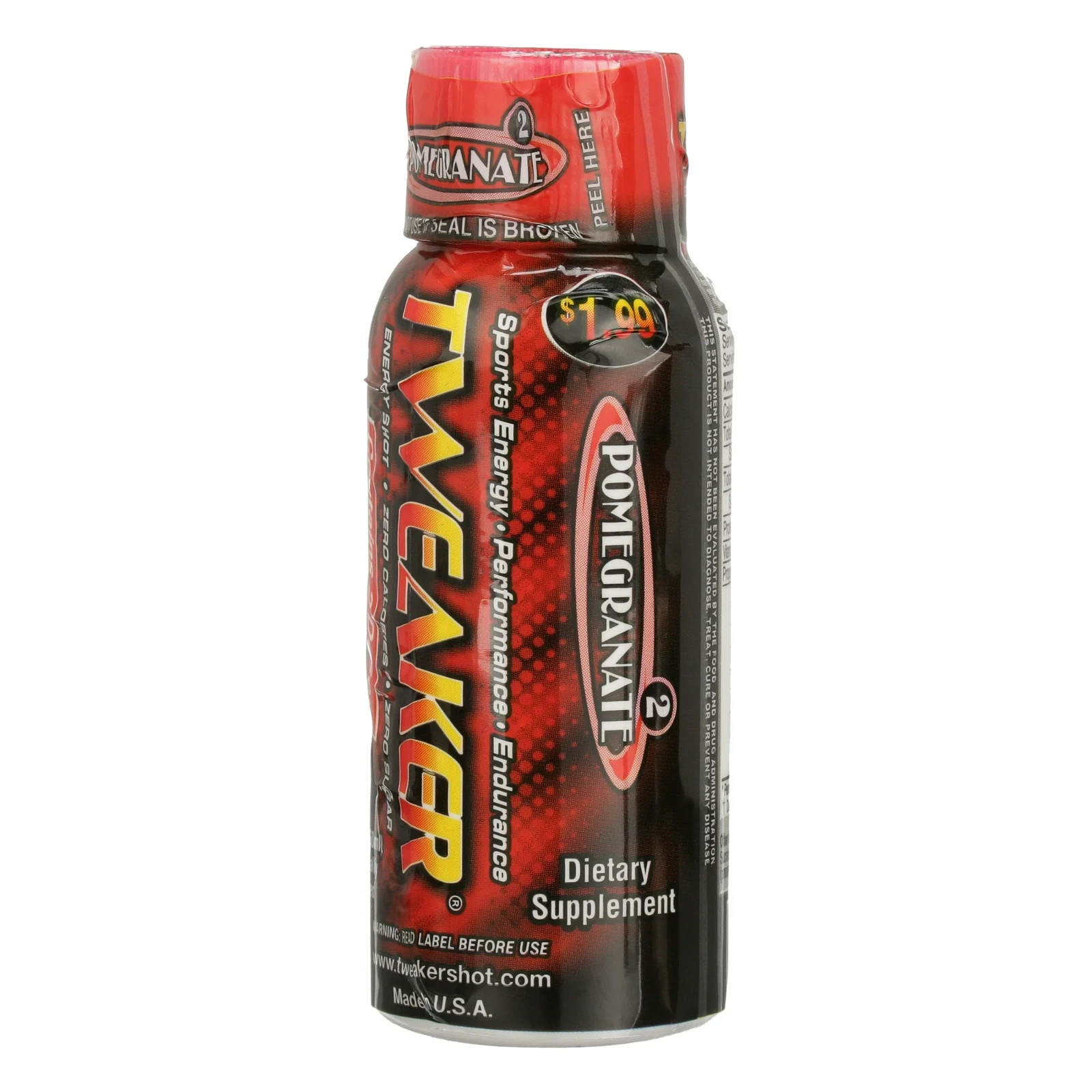 Tweaker Energy Shot, Pomegranate, 2 fl oz, 24 Count – FREE SHIPPING