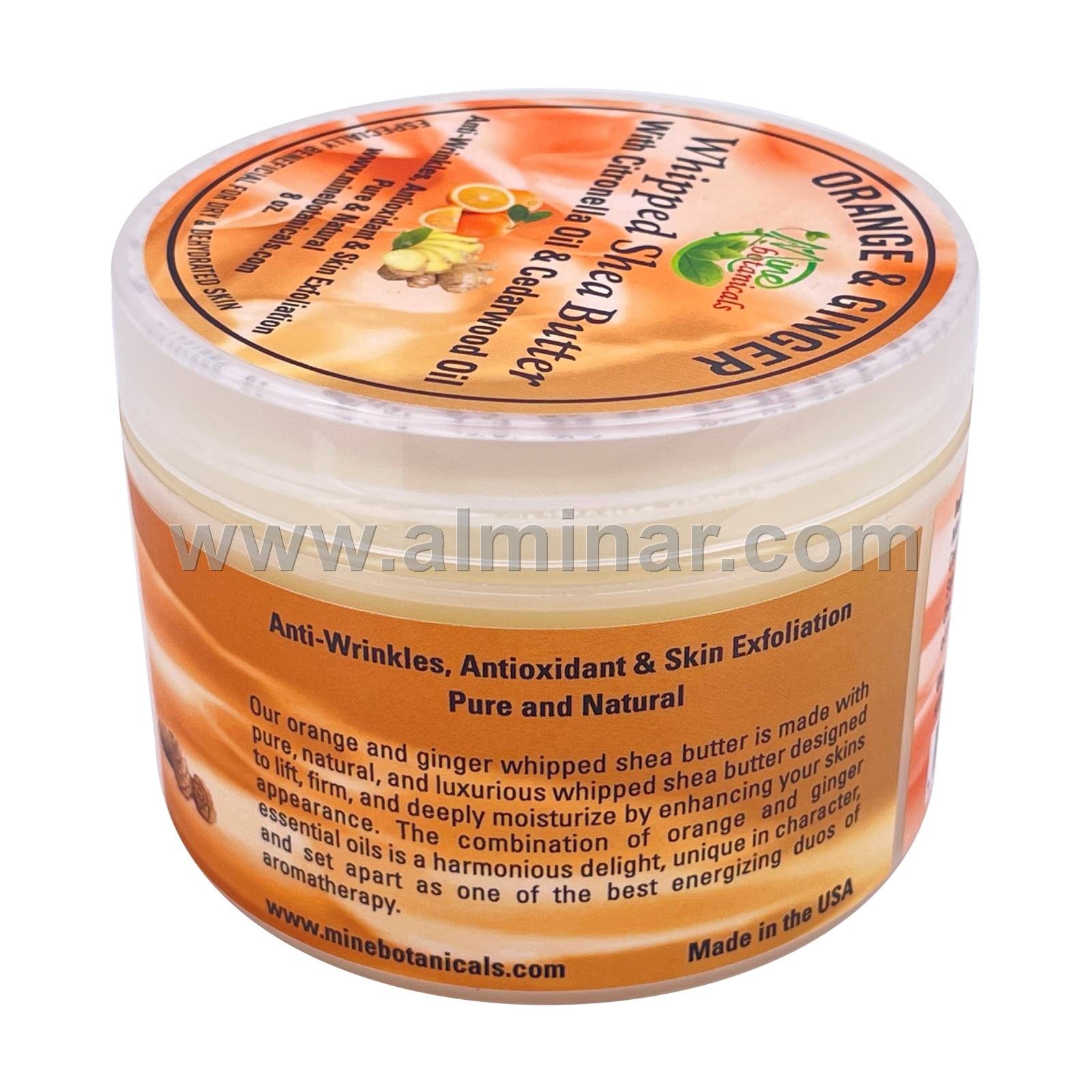 Orange & Ginger Whipped Shea Butter 8oz by Mine Botanicals