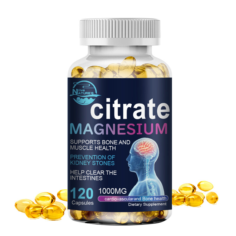 2 Bottles Magnesium Citrate 1000mg Capsules Super Strong Effective Vegan Capsule
