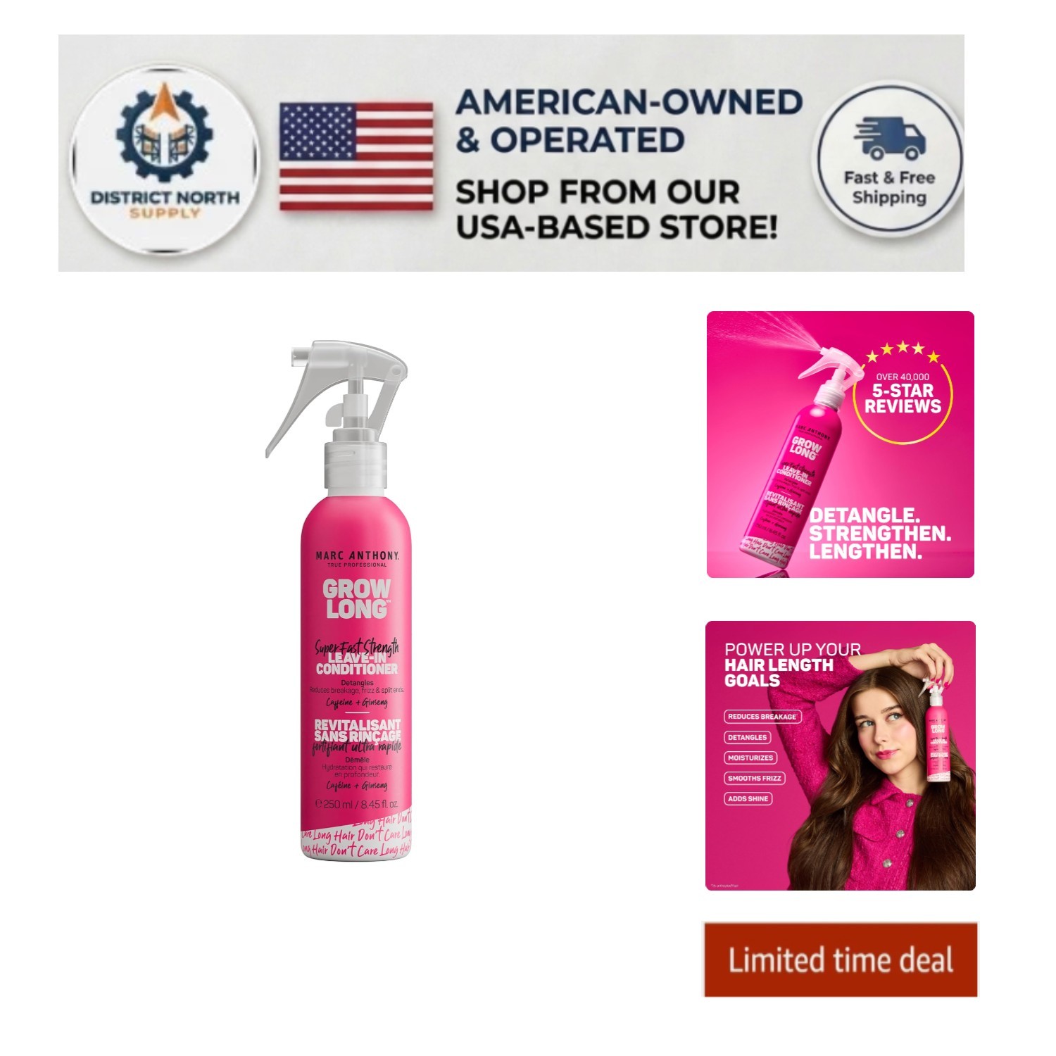 Deep Conditioning Leave-In Spray with Biotin & Ginseng for Long Hair, 8.4 Fl Oz