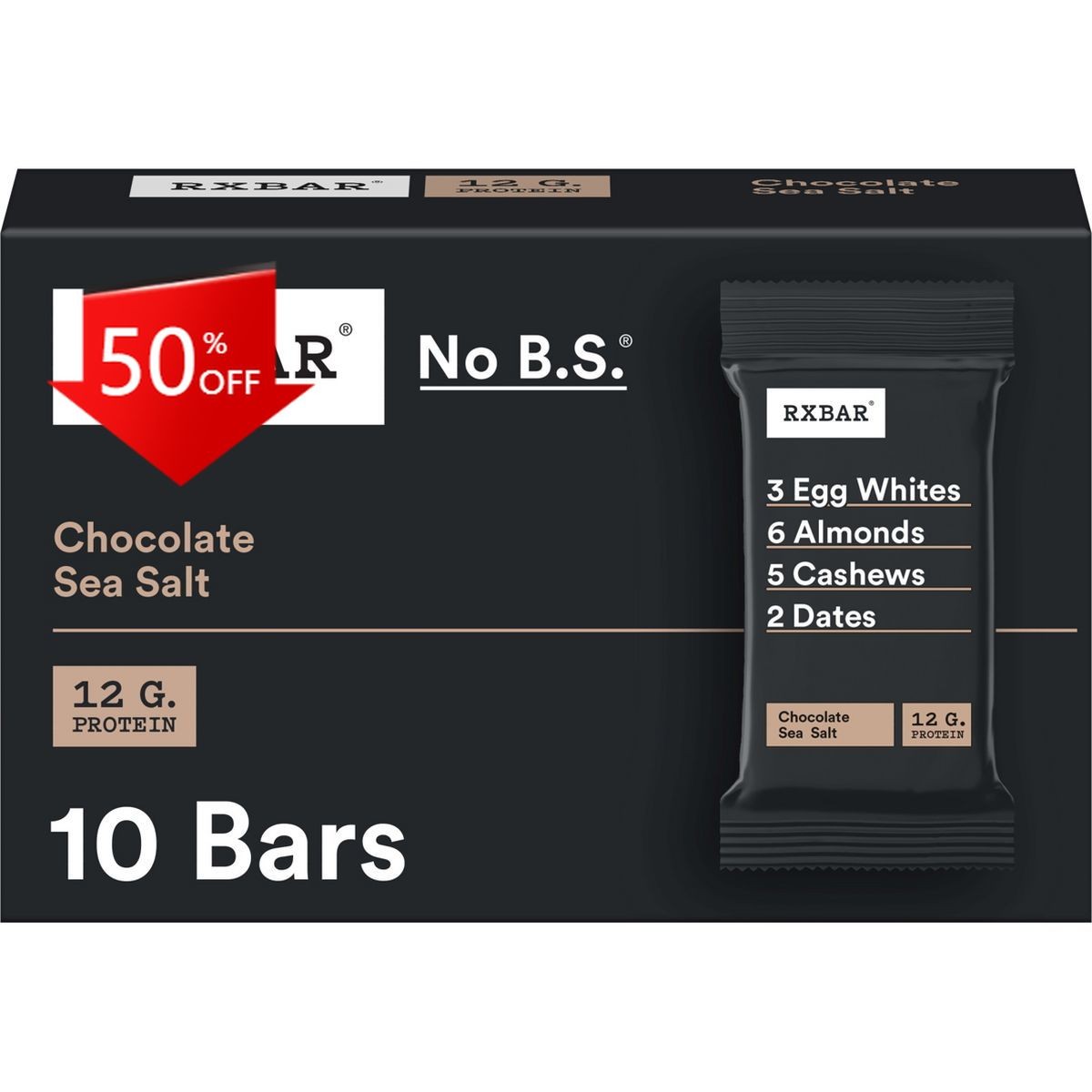RXBAR Chocolate Sea Salt Protein Bars – 18.3oz/10ct