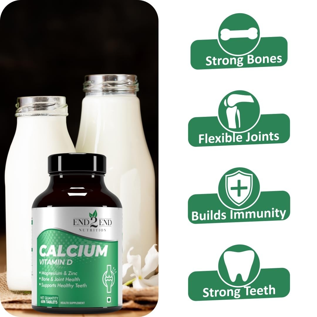 5 Pack End2.End Nutrition Calcium Zinc D 600 Tablets Veg