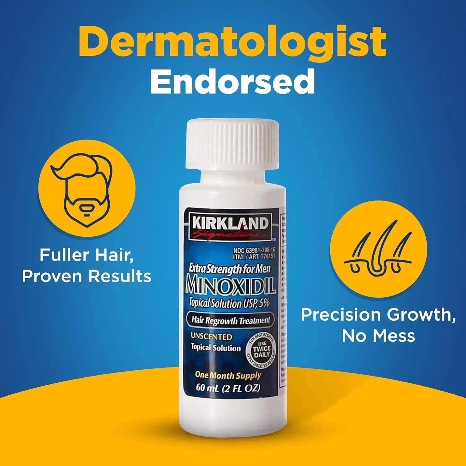 Kirkland Minoxidil 5% Extra Strength Men 6 Month Supply Hair Regrowth