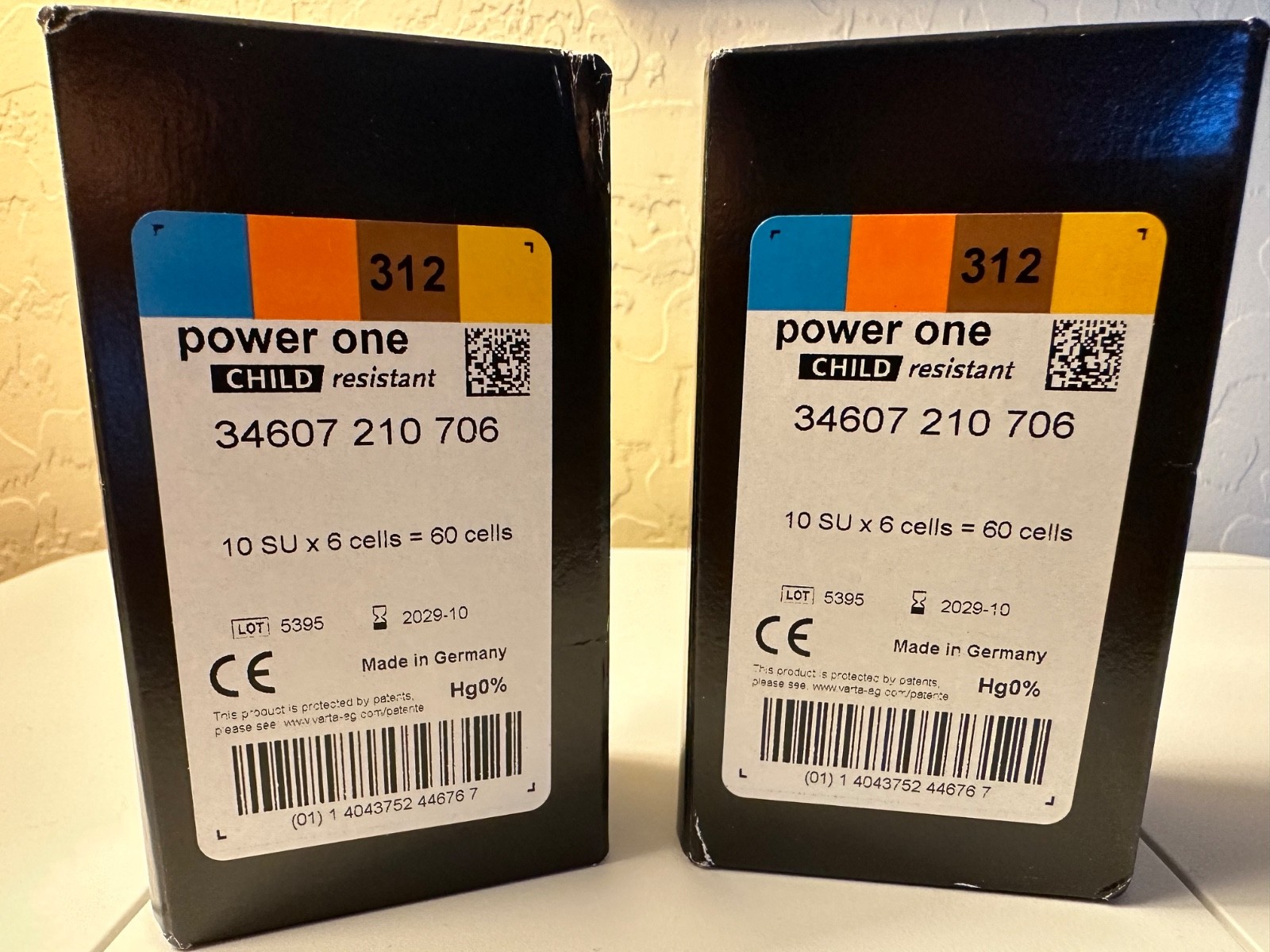 Power One Size 312 Hearing Aid Battery – (2) BOXES of 60 EA. – 10 PACKS PER BOX