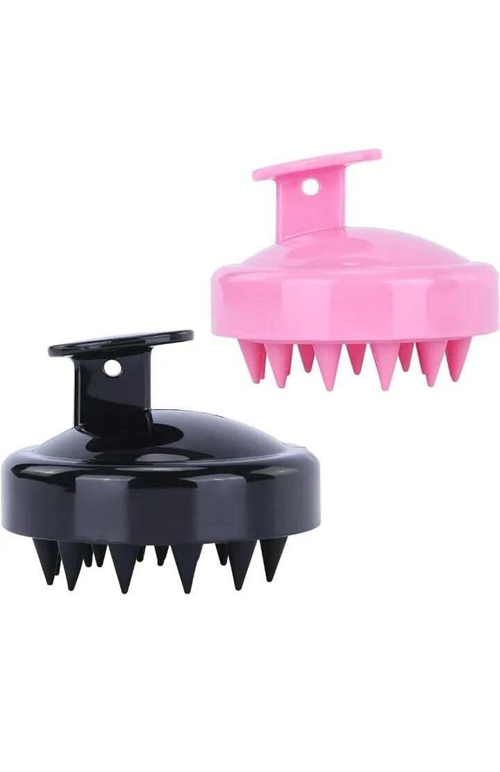 2 pcs cepillos de champú ,masajeador para el cuero cabelludo, silicona masaje