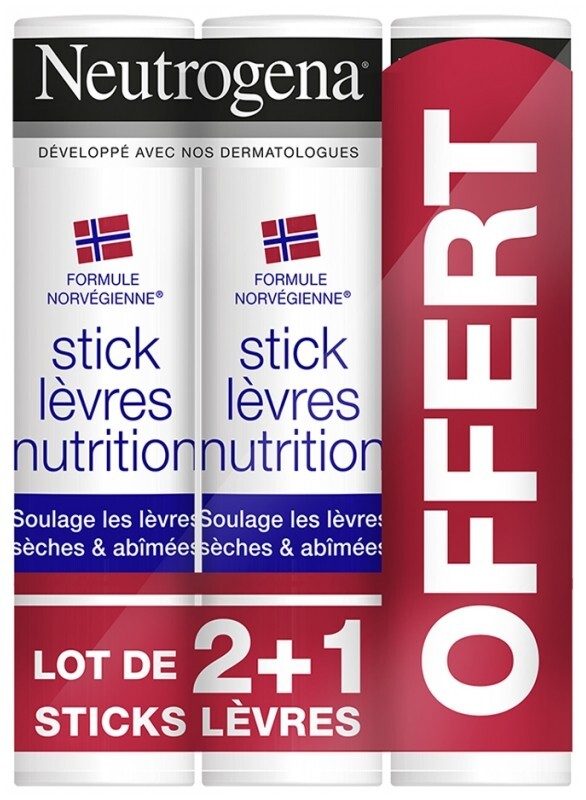 Neutrogena Lip Stick Nutrition Norwegian formula 3 x 4.8g New