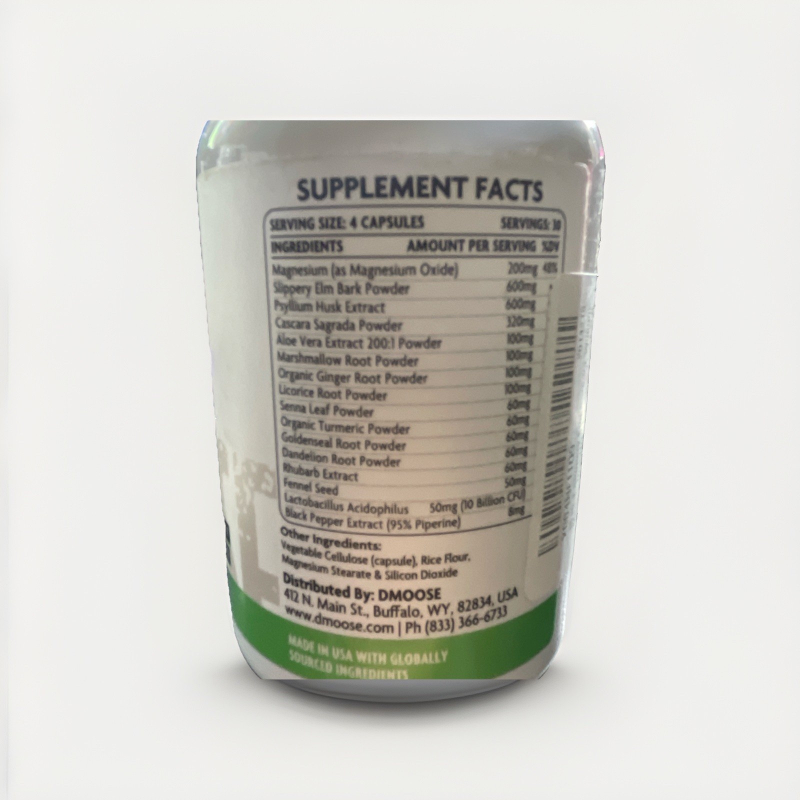 DMoose Slippery Elm Complex – All-in-One Supplement for Gut Wellness, 120 ct