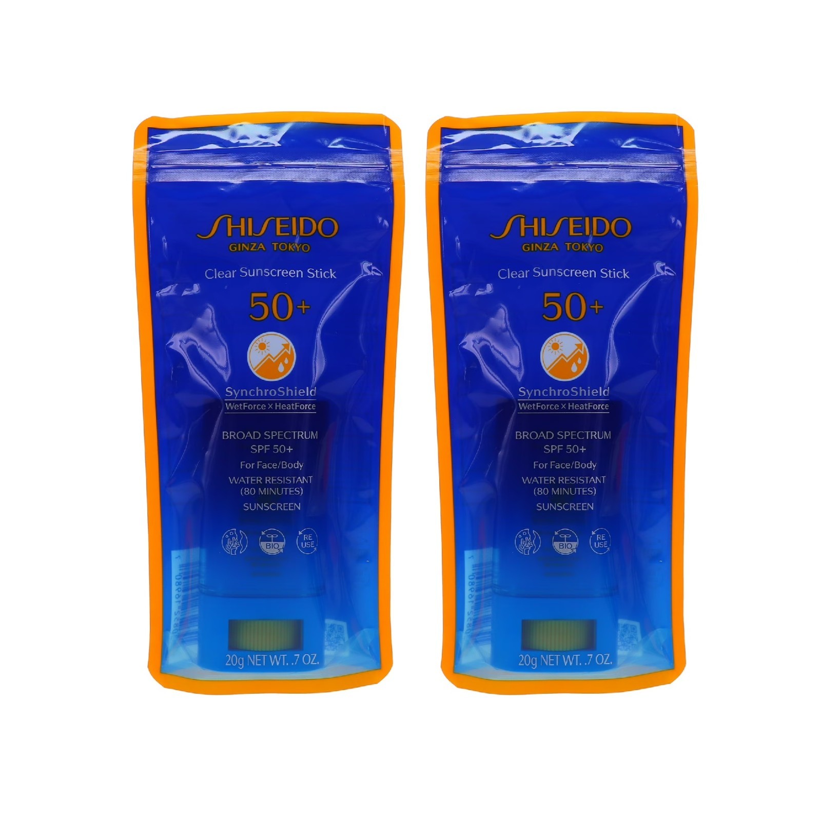 Shiseido Clear Sunscreen Stick SPF 50 FULL Size 20 g/0.7 oz x 2 PCS NEW IN BAG