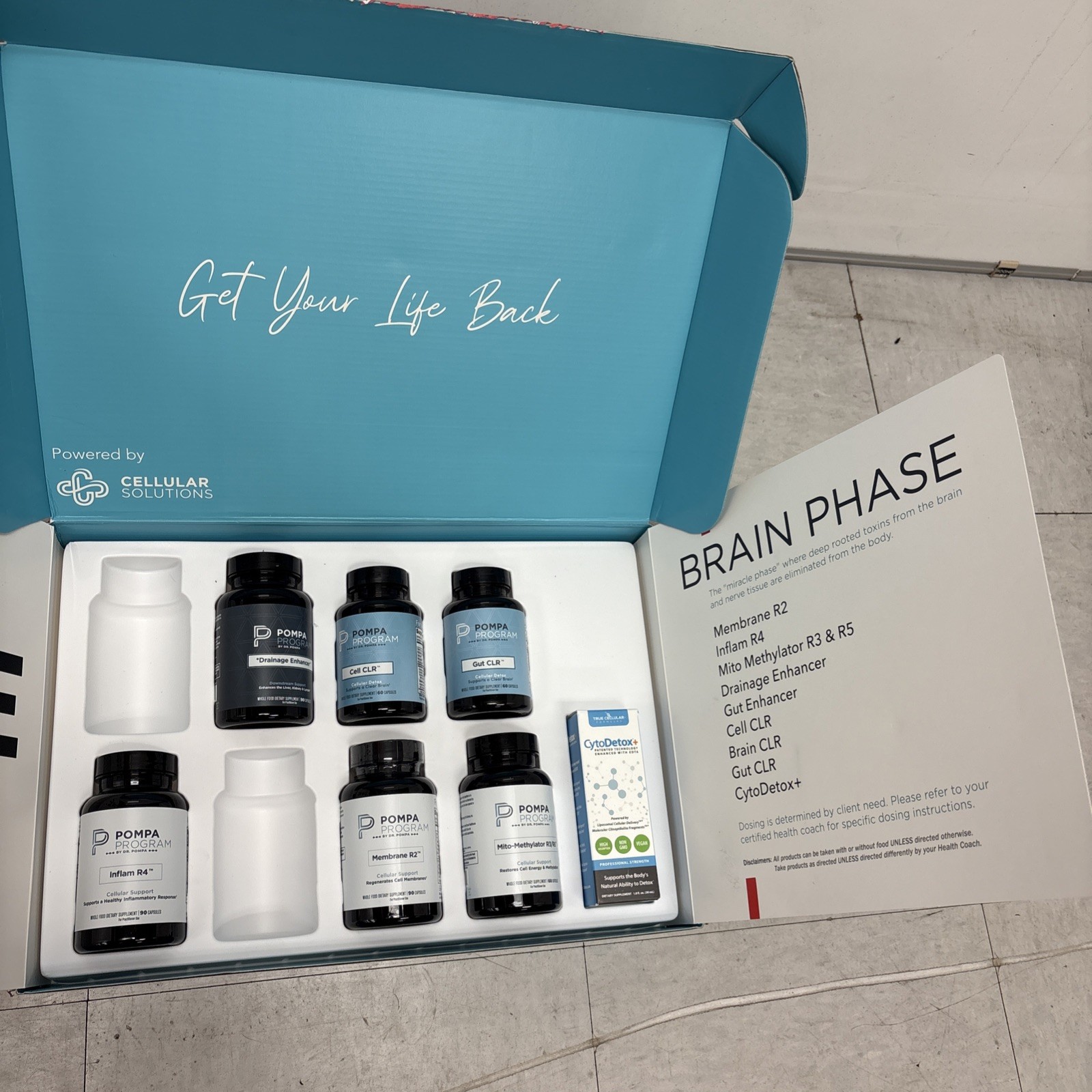 Dr Pompa CELLULAR SOLUTIONS New Opened CORE Brain Phase Supplements 7/9 Bottles