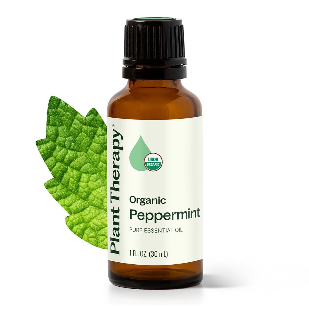 Plant Therapy Organic Peppermint Essential Oil 30 1 Fl Oz (Pack of 1), Clear